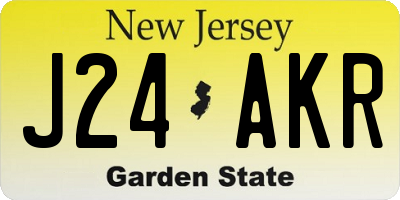 NJ license plate J24AKR