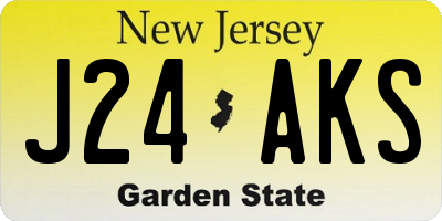 NJ license plate J24AKS