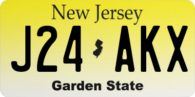 NJ license plate J24AKX
