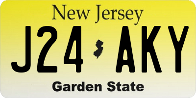 NJ license plate J24AKY