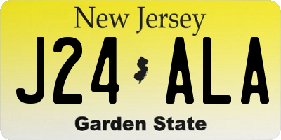 NJ license plate J24ALA