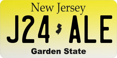 NJ license plate J24ALE