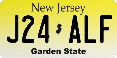 NJ license plate J24ALF