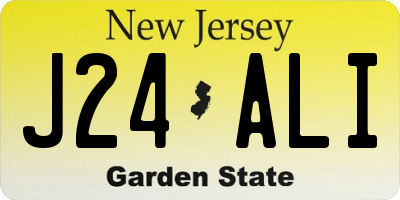 NJ license plate J24ALI