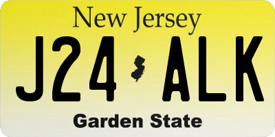 NJ license plate J24ALK