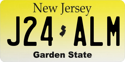 NJ license plate J24ALM