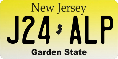 NJ license plate J24ALP