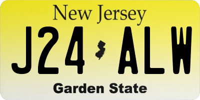 NJ license plate J24ALW