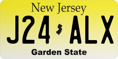 NJ license plate J24ALX