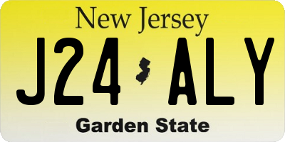 NJ license plate J24ALY