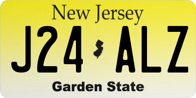 NJ license plate J24ALZ