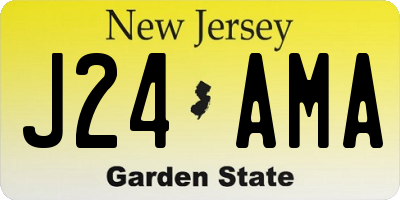 NJ license plate J24AMA