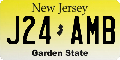 NJ license plate J24AMB