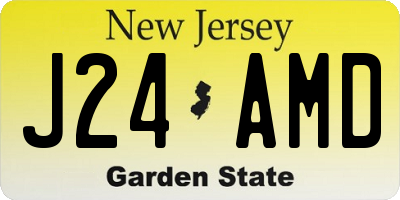 NJ license plate J24AMD