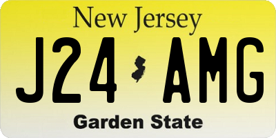NJ license plate J24AMG