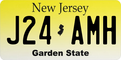NJ license plate J24AMH