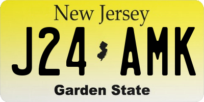 NJ license plate J24AMK