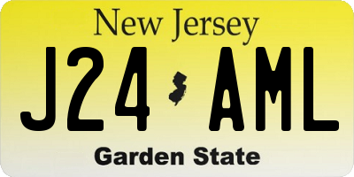NJ license plate J24AML