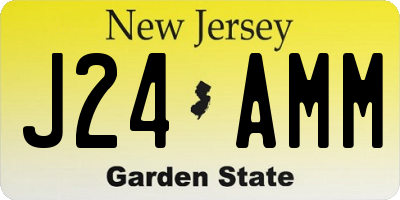 NJ license plate J24AMM