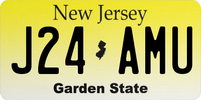 NJ license plate J24AMU