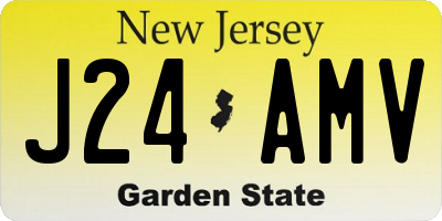 NJ license plate J24AMV