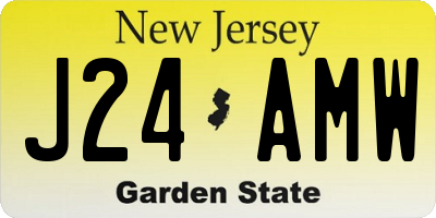 NJ license plate J24AMW