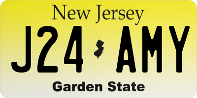 NJ license plate J24AMY