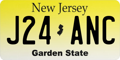 NJ license plate J24ANC
