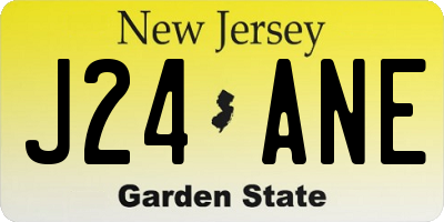 NJ license plate J24ANE