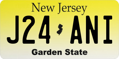 NJ license plate J24ANI