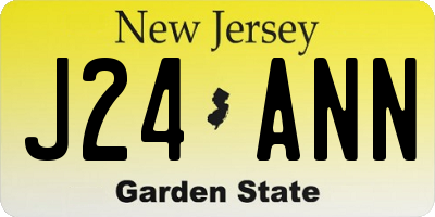 NJ license plate J24ANN