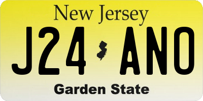 NJ license plate J24ANO