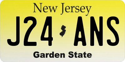 NJ license plate J24ANS