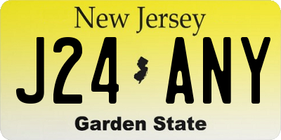 NJ license plate J24ANY