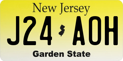 NJ license plate J24AOH