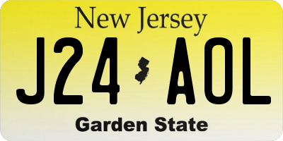 NJ license plate J24AOL