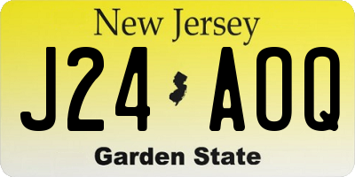 NJ license plate J24AOQ