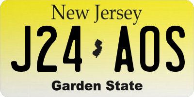 NJ license plate J24AOS
