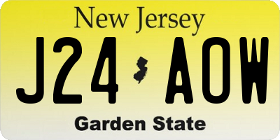NJ license plate J24AOW