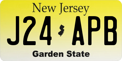 NJ license plate J24APB