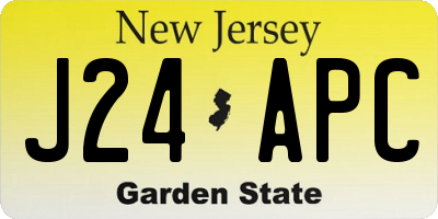 NJ license plate J24APC