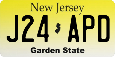 NJ license plate J24APD