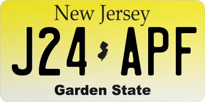 NJ license plate J24APF