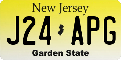 NJ license plate J24APG