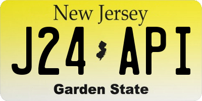 NJ license plate J24API
