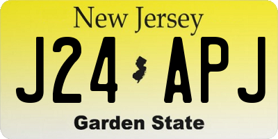 NJ license plate J24APJ