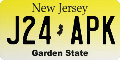 NJ license plate J24APK