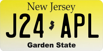 NJ license plate J24APL