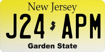 NJ license plate J24APM
