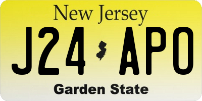 NJ license plate J24APO